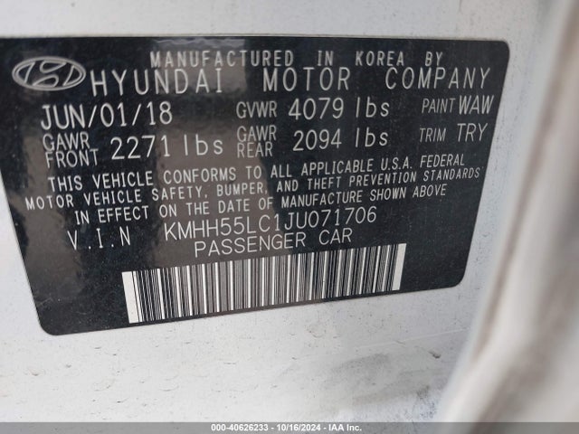 KMHH55LC1JU071706 Hyundai Elantra Gt Sport