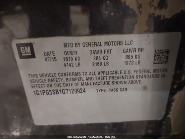 1G1PG5SB1G7120924 Chevrolet Cruze Limited Ltz Auto