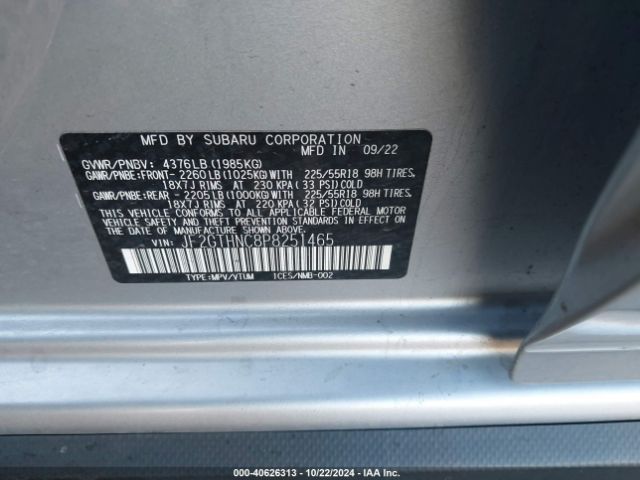 JF2GTHNC8P8251465 Subaru Crosstrek Limited