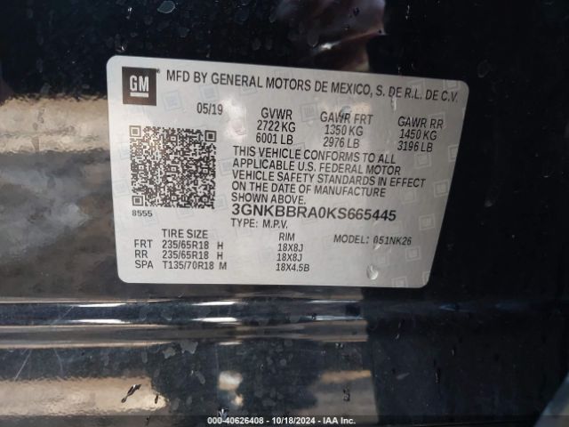 3GNKBBRA0KS665445 Chevrolet Blazer