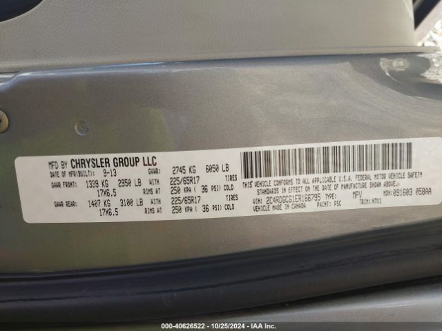 2C4RDGCG1ER166795 Dodge Grand Caravan Sxt