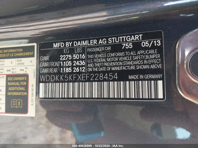 Mercedes-Benz E 350 2014 WDDKK5KFXEF228454 Image 9