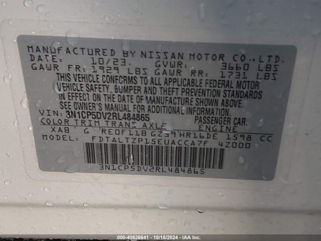3N1CP5DV2RL484865 Nissan Kicks Sr Xtronic Cvt
