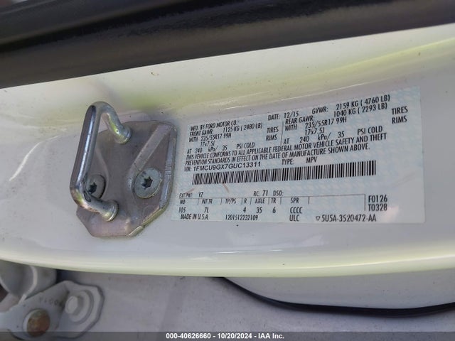 Ford ESCAPE SE 2016 1FMCU9GX7GUC13311 Image 9