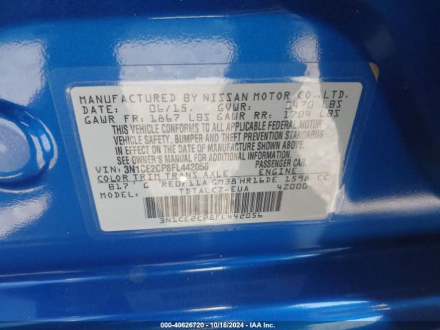 3N1CE2CP8FL442056 Nissan Versa Note S Plus