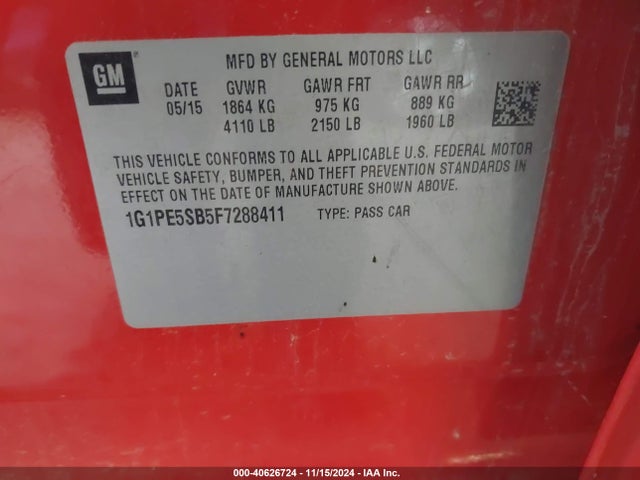 Chevrolet Cruze 2lt Auto 2015 1G1PE5SB5F7288411 Image 9