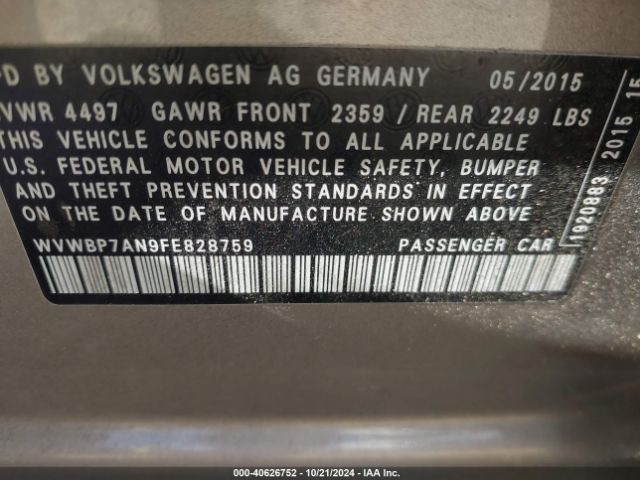 WVWBP7AN9FE828759 Volkswagen Cc 2.0t R-line