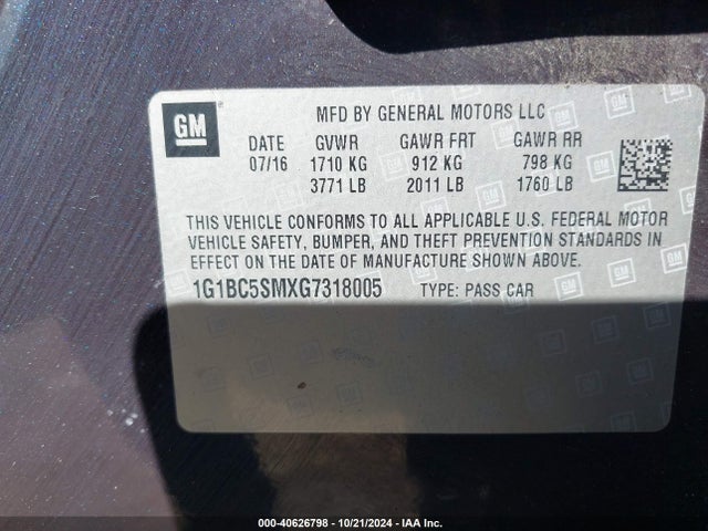 Chevrolet Cruze Ls Auto 2016 1G1BC5SMXG7318005 Image 9