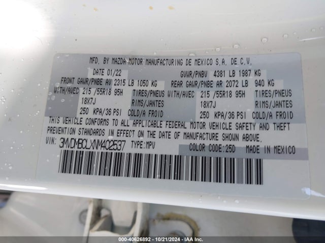 3MVDMBCLXNM402537 Mazda Cx-30 Preferred
