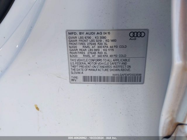 WA1LGAFE4FD023598 Audi Q7 3.0t Premium