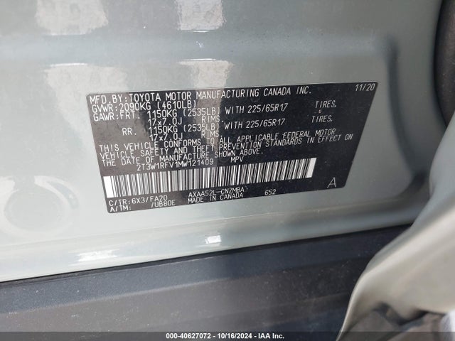 Toyota Rav4 Xle 2021 2T3W1RFV1MW121409 Image 9