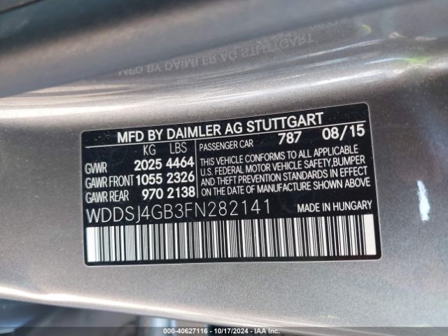 WDDSJ4GB3FN282141 Mercedes-Benz CLA 250 4MATIC