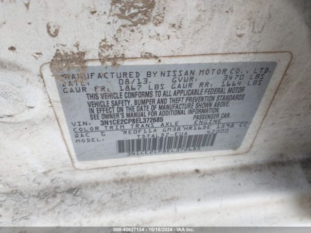 3N1CE2CP8EL372685 Nissan Versa Note Sv