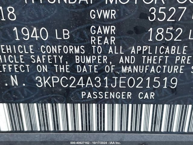 3KPC24A31JE021519 Hyundai ACCENT SE