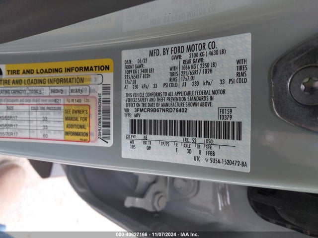 Ford Bronco Sport Big Bend 2022 3FMCR9B67NRD76402 Image 9