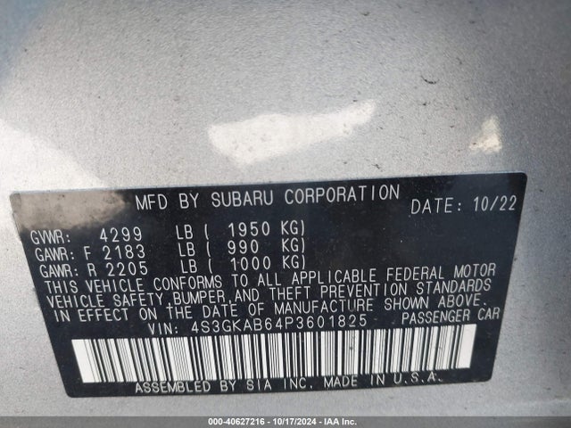 Subaru Impreza Base 2023 4S3GKAB64P3601825 Image 9