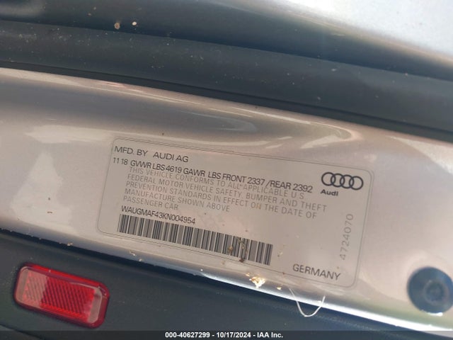 WAUGMAF43KN004954 Audi A4 40 Premium/40 Titanium Premium