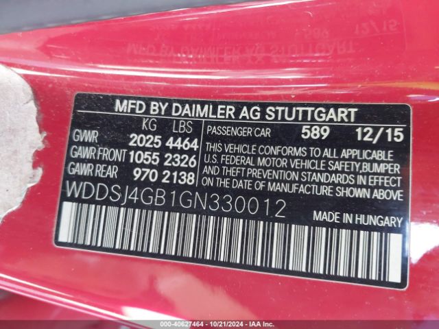 WDDSJ4GB1GN330012 Mercedes-Benz CLA 250 4MATIC