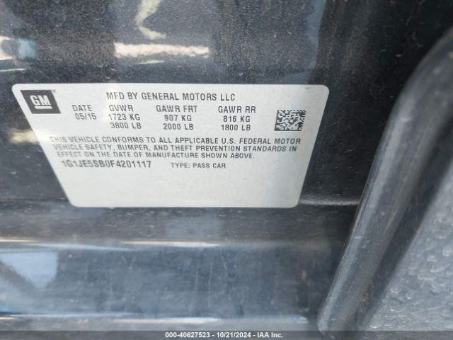 1G1JE5SB0F4201117 Chevrolet Sonic Ltz Auto