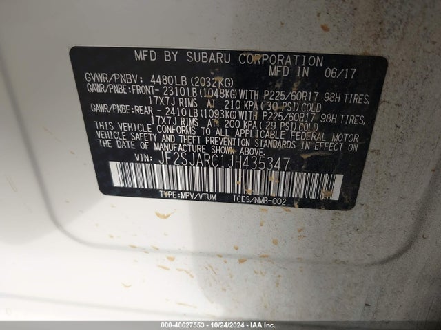 JF2SJARC1JH435347 Subaru Forester 2.5i Limited