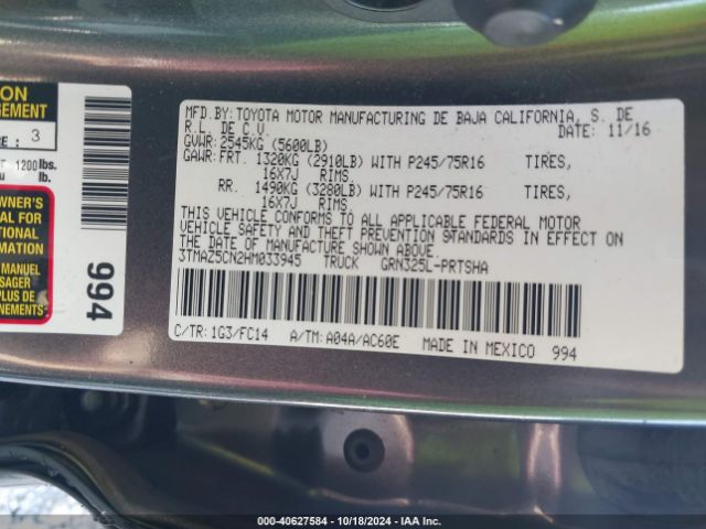 3TMAZ5CN2HM033945 Toyota Tacoma Sr5 V6