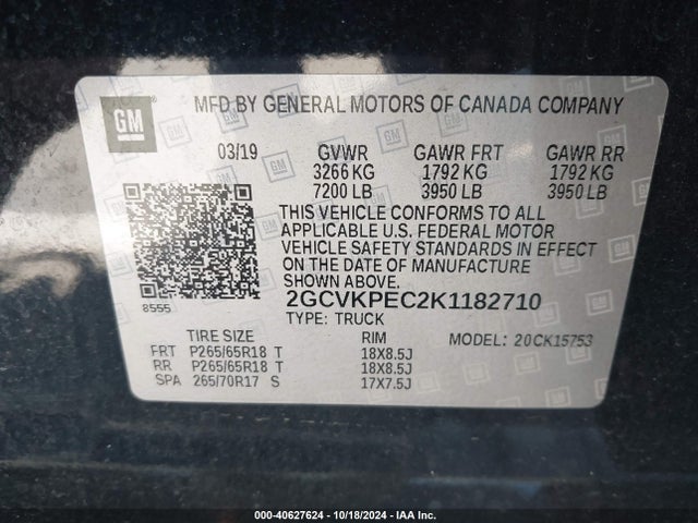 Chevrolet Silverado 1500 Ld Lt 2019 2GCVKPEC2K1182710 Image 9