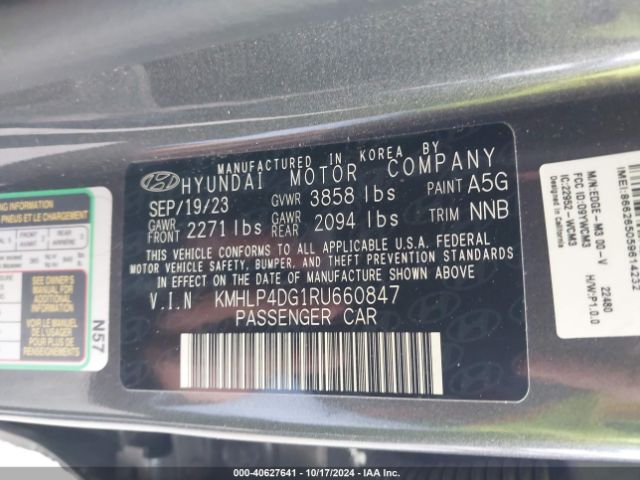 KMHLP4DG1RU660847 Hyundai Elantra Limited
