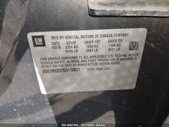 2G61N5S37G9170837 Cadillac Xts Luxury Collection