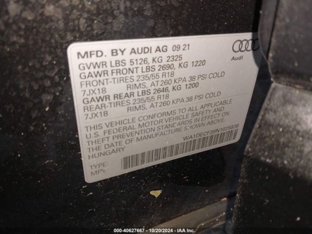 2022 AUDI Q3 WA1DECF39N1025836 Photo 8