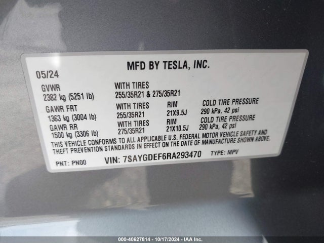2024 TESLA MODEL Y 7SAYGDEF6RA293470 Photo 8