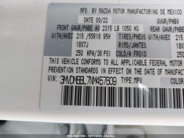 3MVDMBBL7NM457609 Mazda Cx-30 Select
