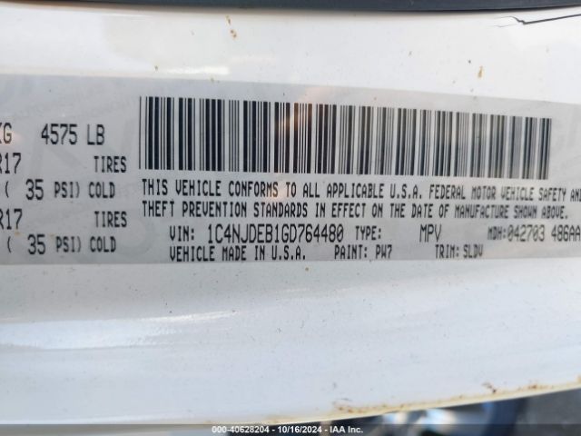 1C4NJDEB1GD764480 Jeep Compass High Altitude Edition