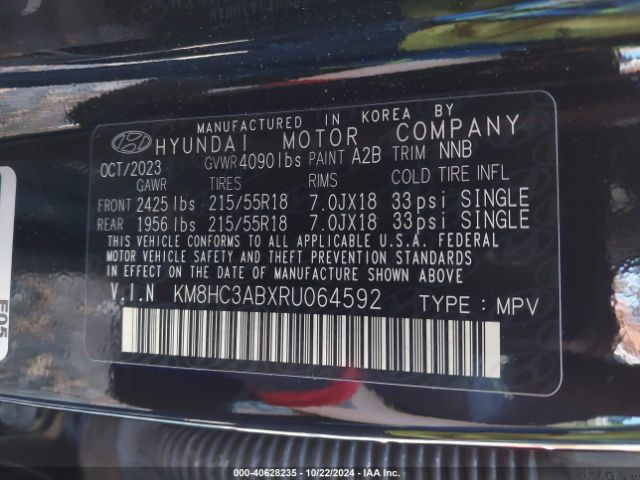 Hyundai Kona Sel 2024 KM8HC3ABXRU064592 Image 9