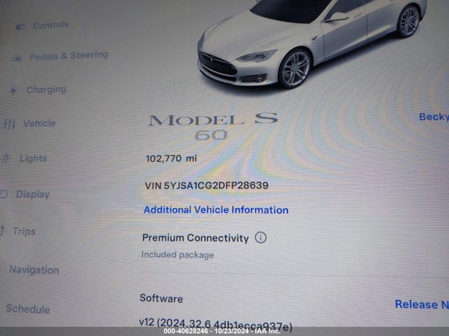 2013 TESLA MODEL S 5YJSA1CG2DFP28639 Photo 6