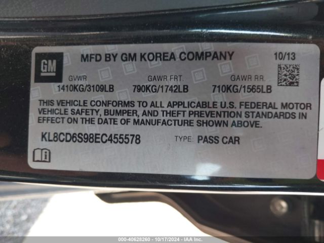KL8CD6S98EC455578 Chevrolet Spark 1lt Auto