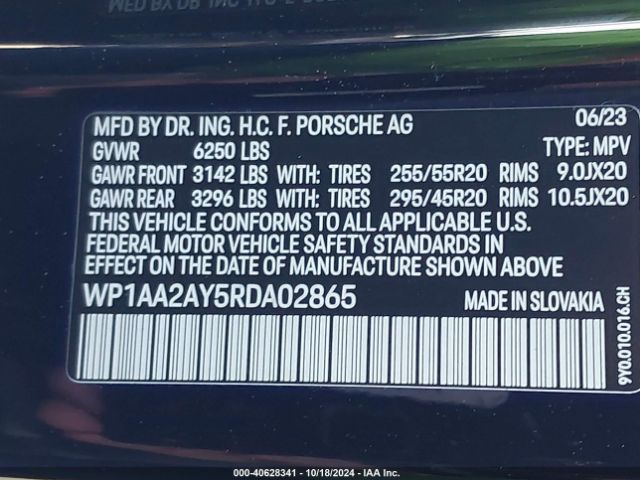 WP1AA2AY5RDA02865 Porsche Cayenne