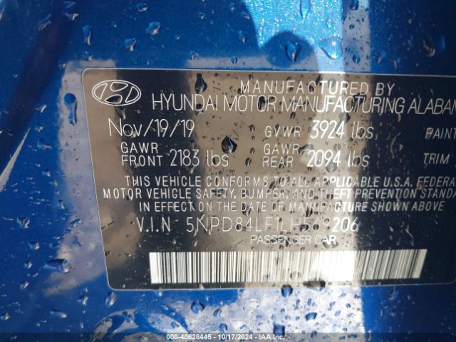 5NPD84LF1LH569206 Hyundai ELANTRA SEL