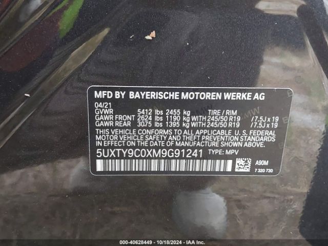 5UXTY9C0XM9G91241 BMW X3 M40i