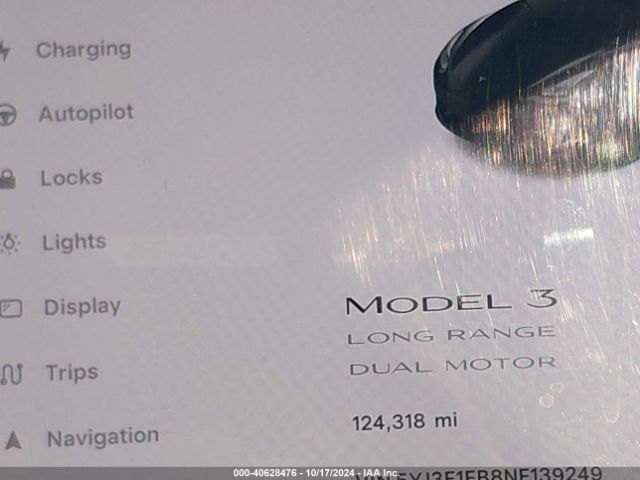 5YJ3E1EB8NF139249 Tesla Model 3 Long Range Dual Motor All-wheel Drive