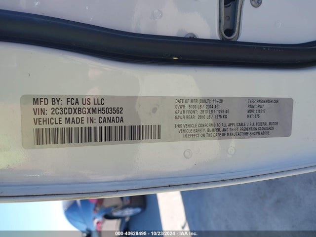 Dodge Charger Sxt Rwd 2021 2C3CDXBGXMH503562 Image 9