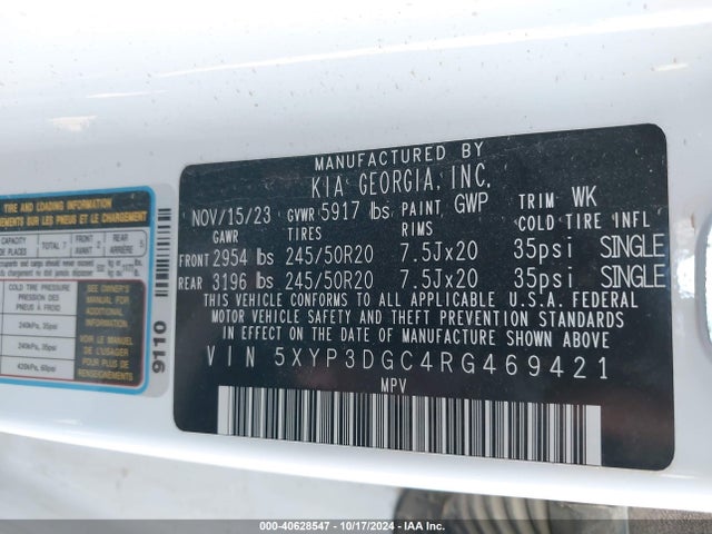 KIA Telluride Ex X-line 2024 5XYP3DGC4RG469421 Image 9