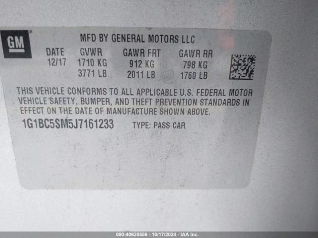 1G1BC5SM5J7161233 Chevrolet Cruze Ls Auto