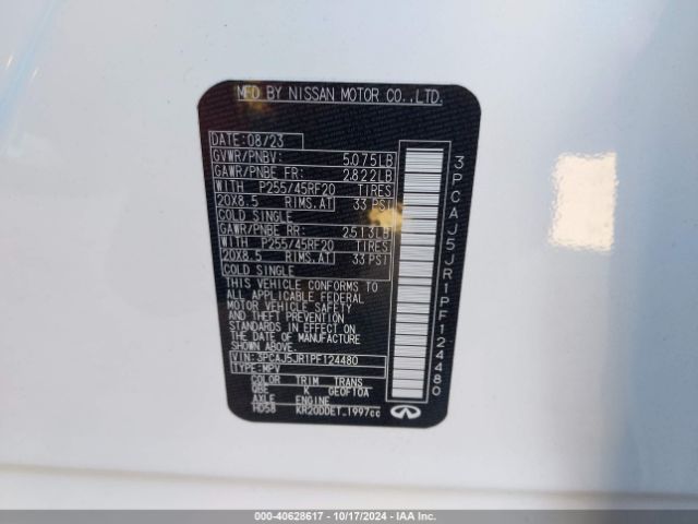 3PCAJ5JR1PF124480 Infiniti Qx55 Luxe Awd