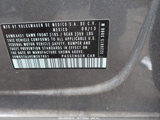 3VW637AJ4EM207851 Volkswagen Jetta Hybrid Se