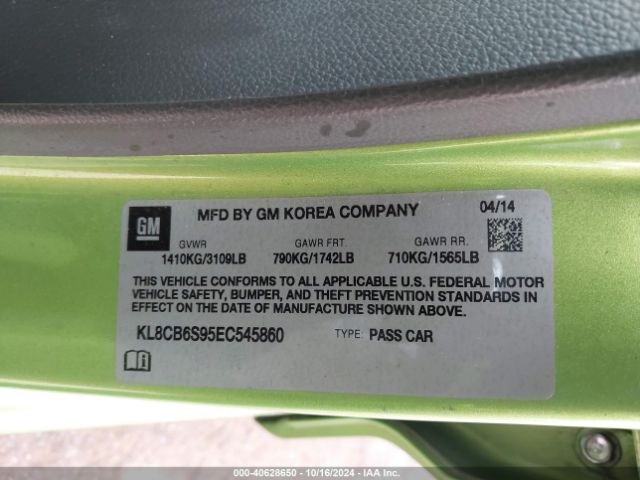 KL8CB6S95EC545860 Chevrolet Spark Ls Auto