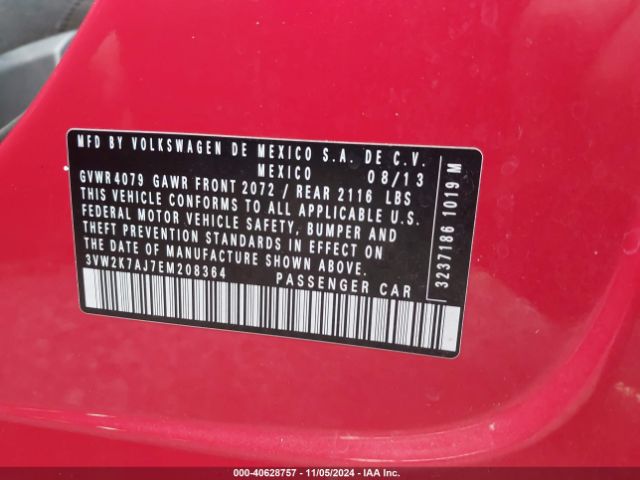 3VW2K7AJ7EM208364 Volkswagen Jetta 2.0l S