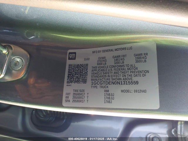 1GCGTDEN0N1315559 Chevrolet Colorado 4wd  Long Box Z71