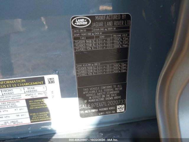 2020 LAND ROVER DEFENDER SALE97EU7L2020733 Photo 8