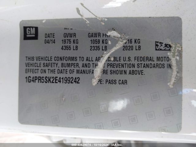 1G4PR5SK2E4199242 Buick Verano Convenience Group