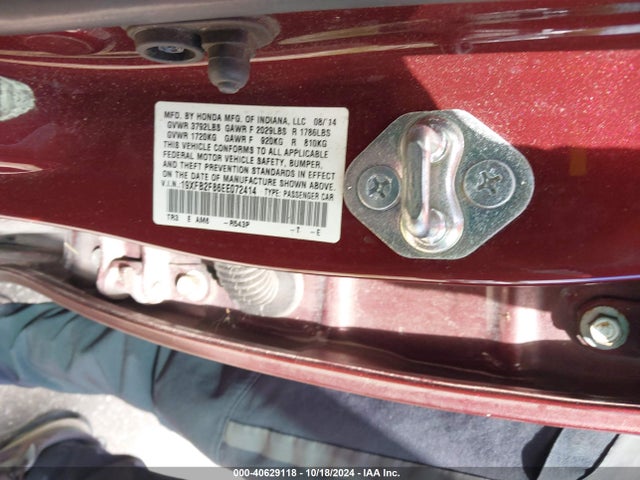 Honda CIVIC EX 2014 19XFB2F86EE072414 Image 9